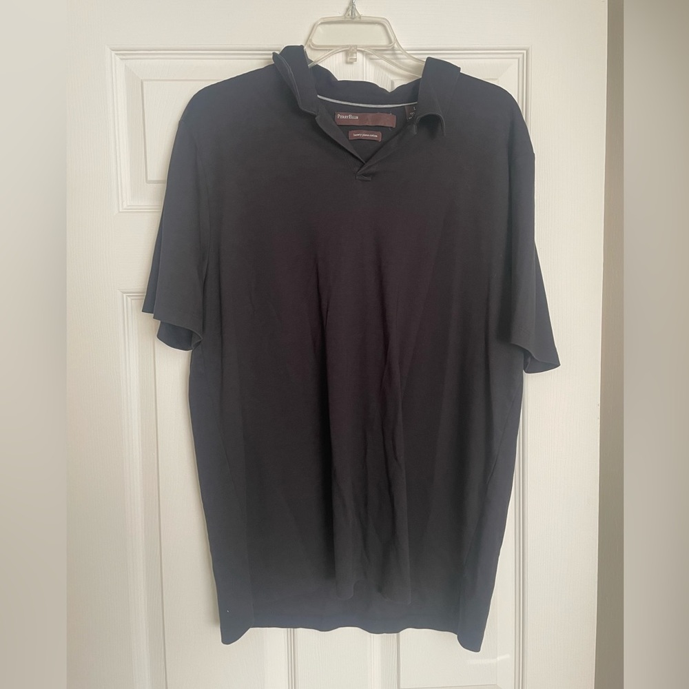Mens Black Perry Ellis Polo